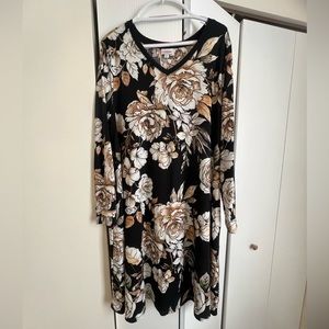 Black, gold and cream Emily styled dress